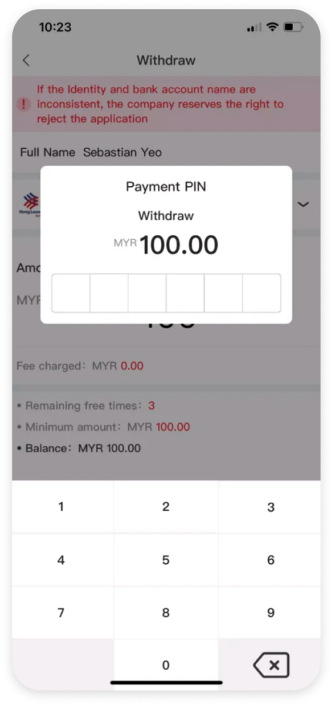 withdraw steps 3